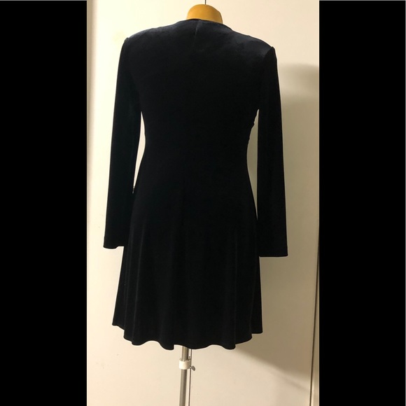 Teddi Evening Velvet Dress 8 Elegant Classic A-Line Stretch Dress - Picture 3 of 11